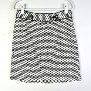 Ann Taylor Skirt Women 8 Petite Black White Silk Classic Boho Academia Corpcore